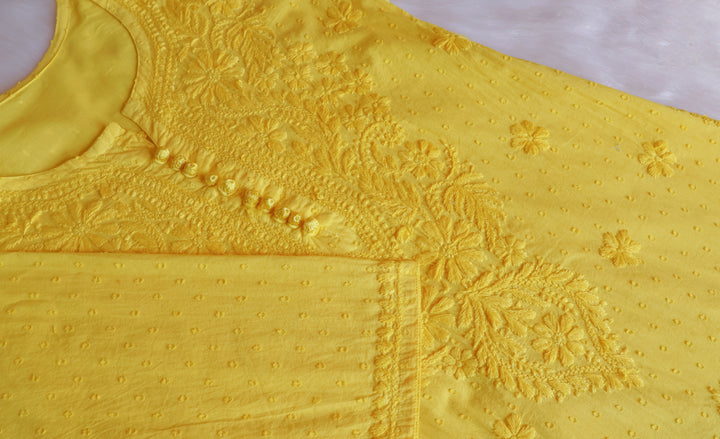 Nazakat Yellow Cotton Kurta set