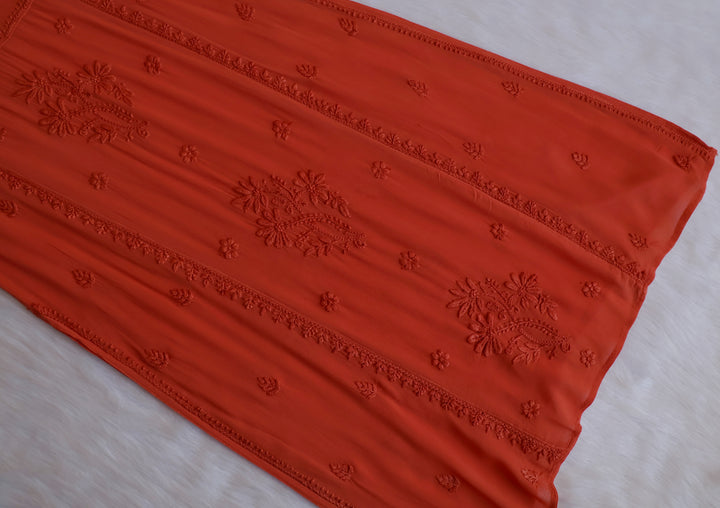 Duaa Rust Viscose Georgette Kurta