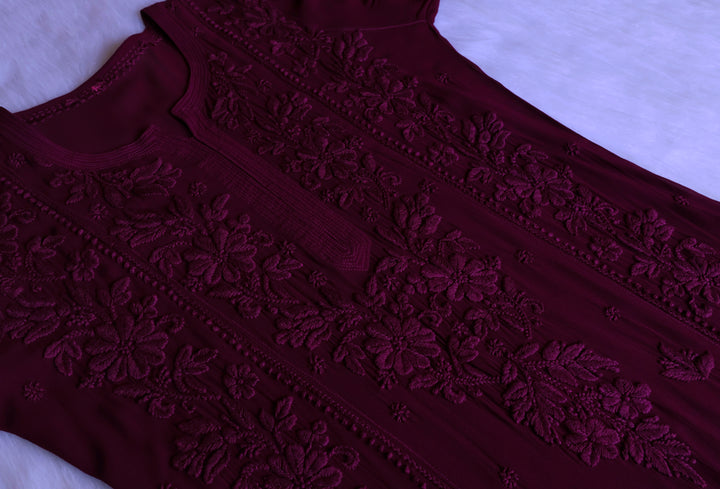 Mahnoor Deep Purple Viscose Georgette Kurta