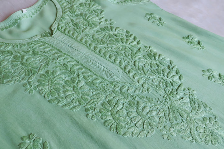 Amirah Pastel Green Long Rayon kurta