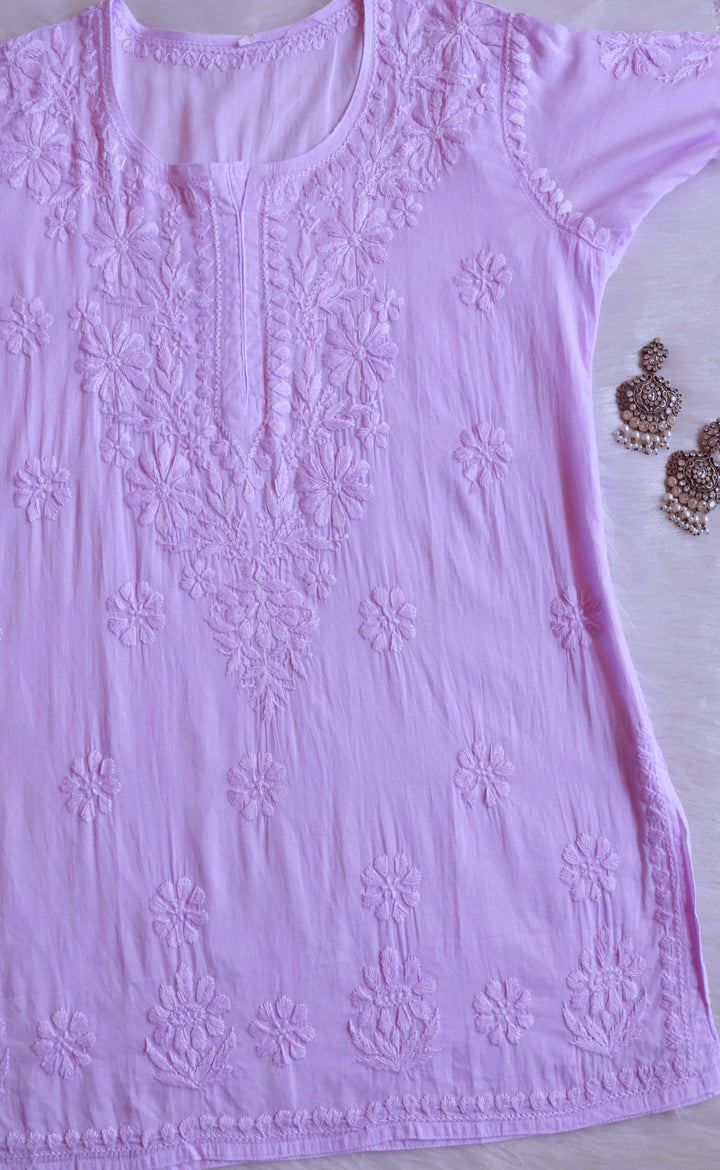 Nazakat Lavender Cotton short kurta