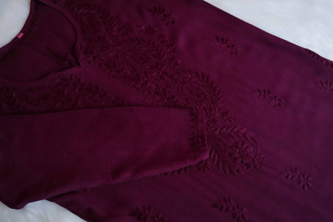 Nazakat Plum 2 piece Rayon set
