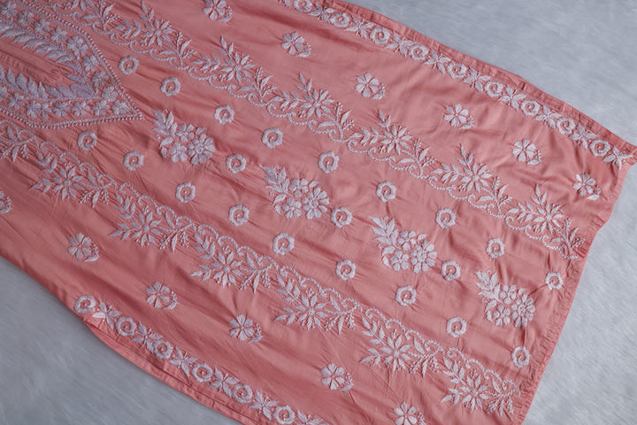 Zargul Rose Brown Premium Chanderi Silk Kurta