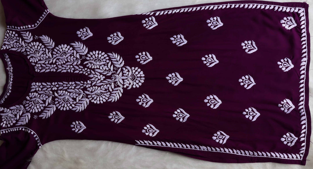 Rahaa Deep Purple Long Rayon kurta