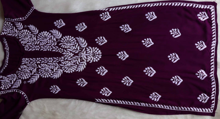 Rahaa Deep Purple Long Rayon kurta