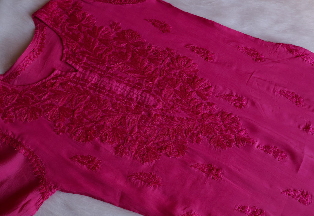 Alanah Deep Pink Chanderi Kurta