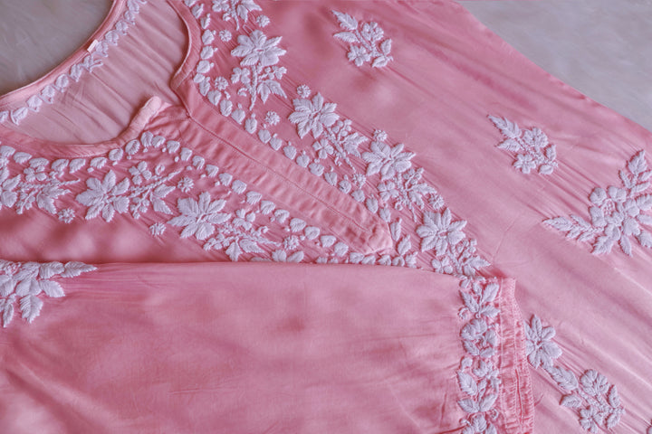 Mahnoor Baby Pink Modal Silk Kurta Set