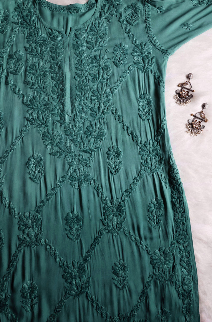 Alanah Sage Green Long Modal Kurta