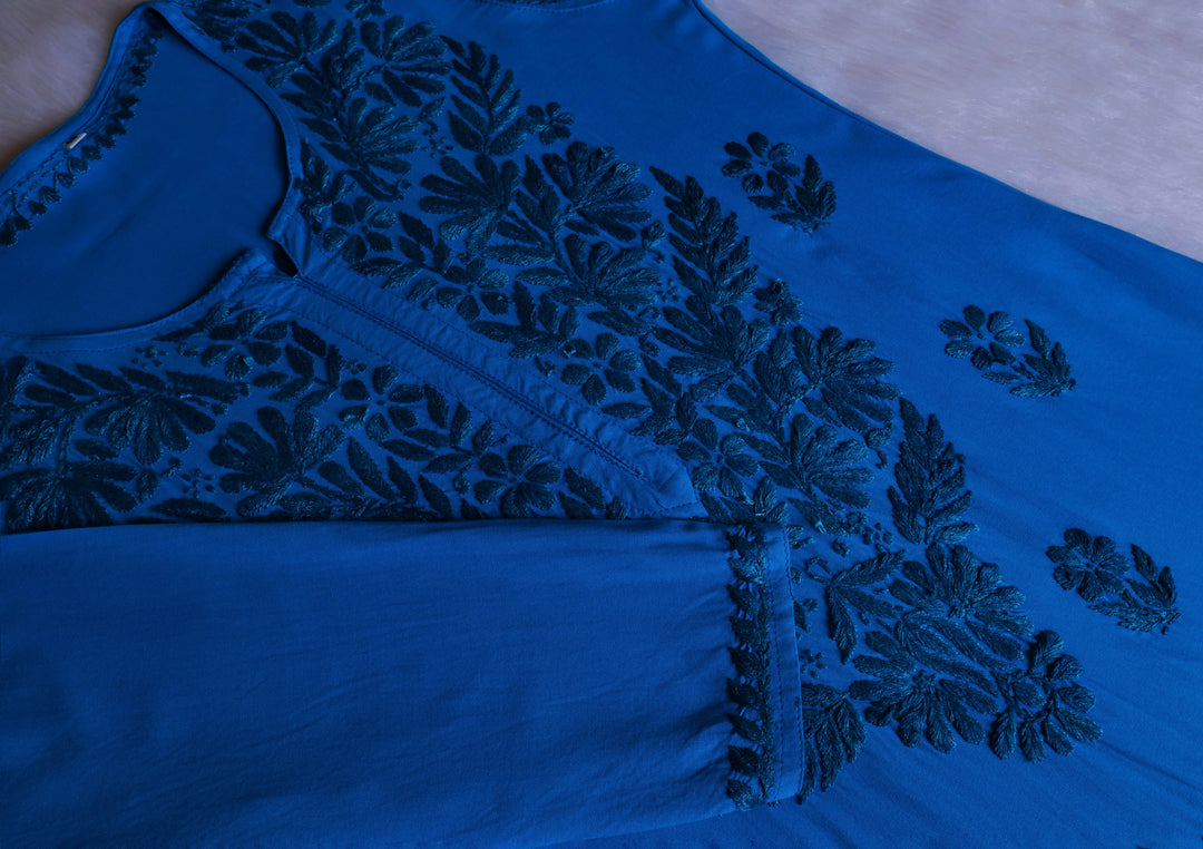 Ayra Peacock Blue Long Rayon kurta