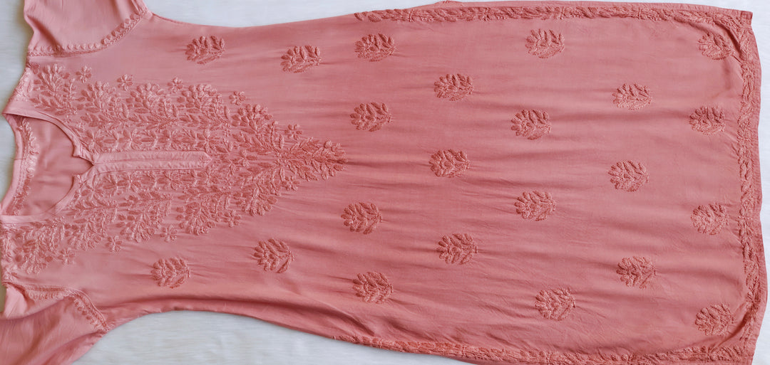 Nagma Rose Brown Long Ombre Rayon Kurta