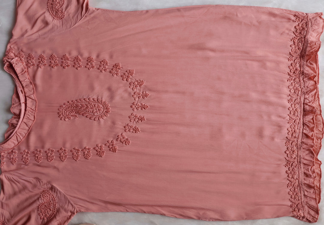 Zamda Afghani Rose Brown Pure Modal Set