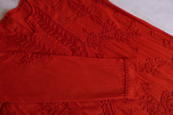 Saba Rust 3D Pure Cotton Kurta