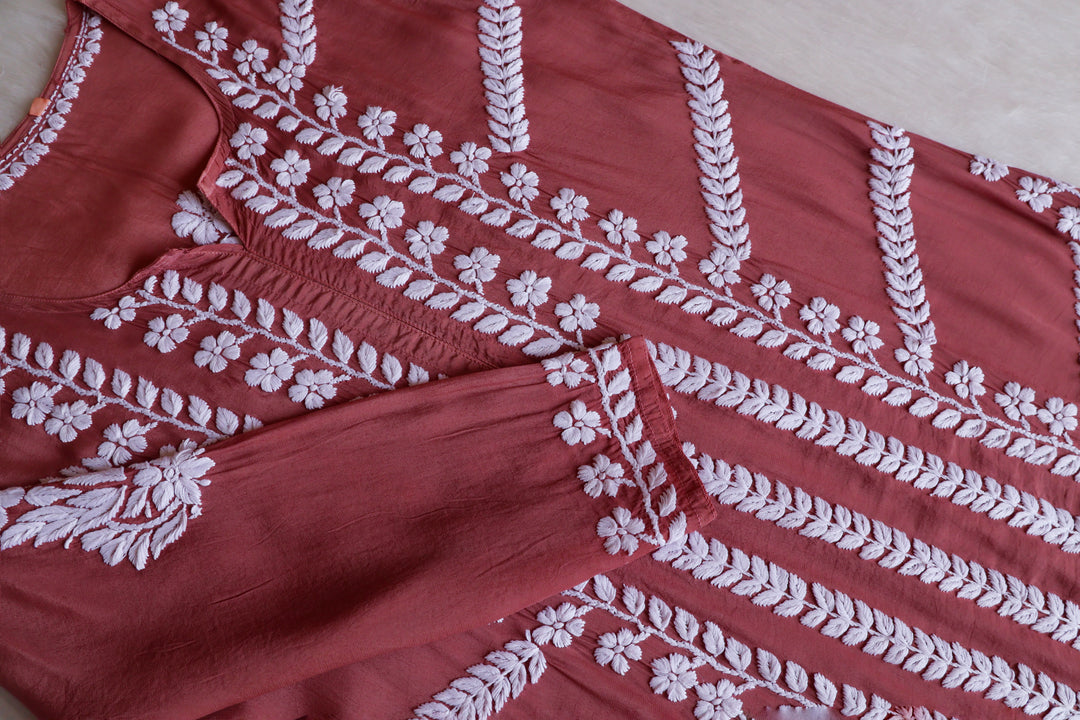 Hanaa Brown Crepe Silk Kurta