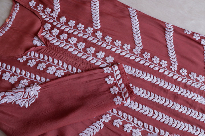 Hanaa Brown Crepe Silk Kurta