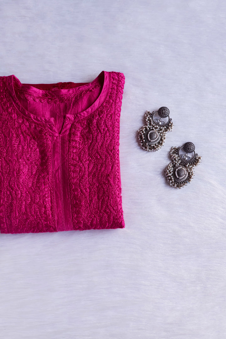 Dilnoor Plum Chanderi Ombre Kurta
