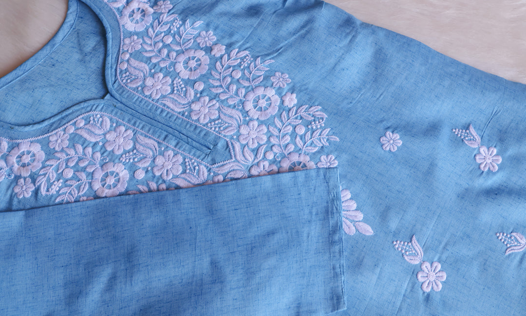 Taraa Sky Blue Cotton Kurta