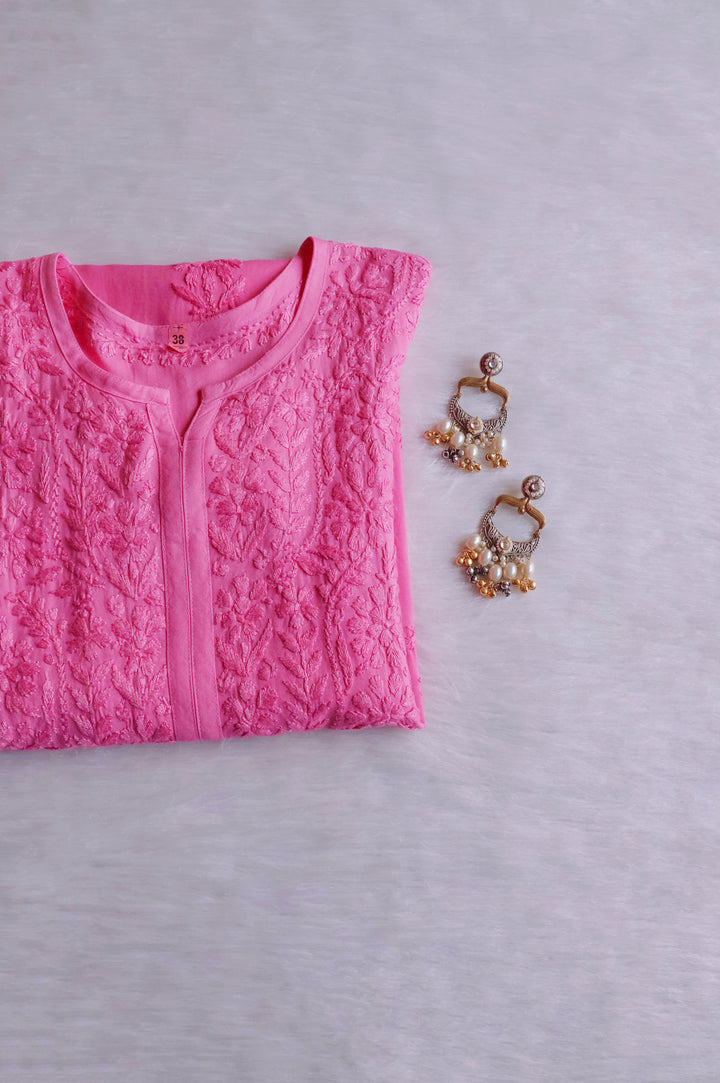 Duaa Baby Pink Ombre Long Rayon Kurta