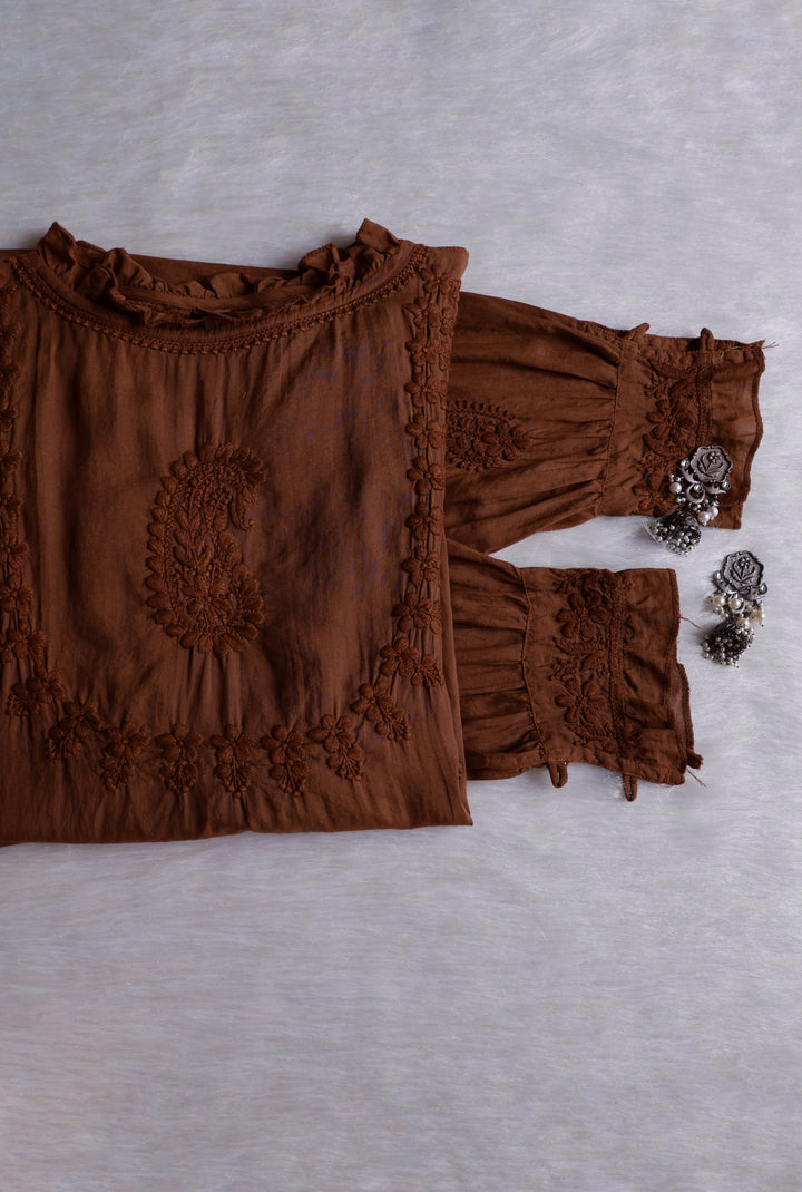 Zamda Afghani Chocolate Brown Pure Modal Set