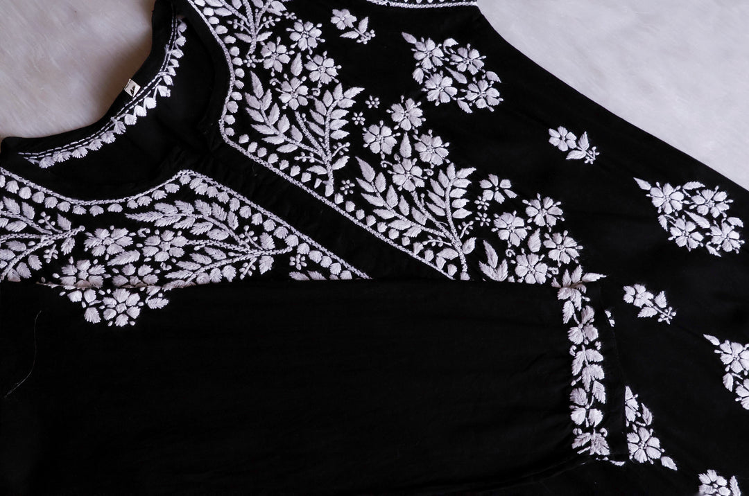 Hayaa Black Pure Modal Kurta