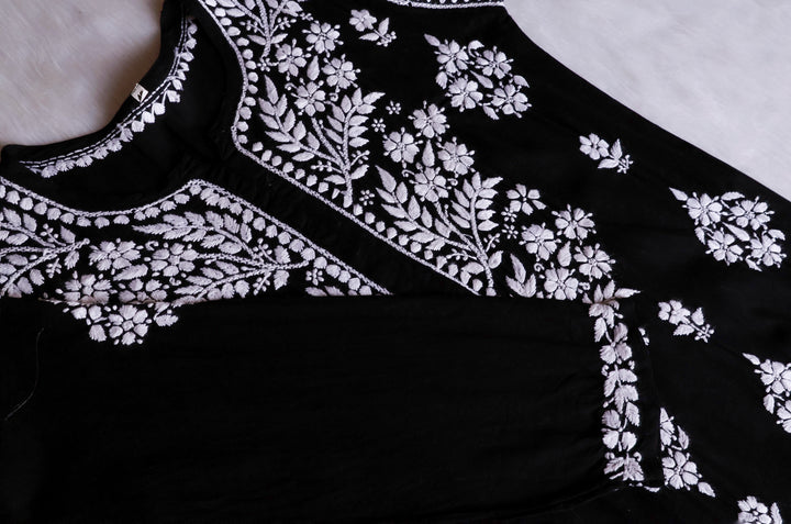 Hayaa Black Pure Modal Kurta