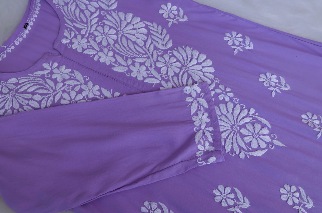 Ayesha Lavender Rayon Kurta Pant set