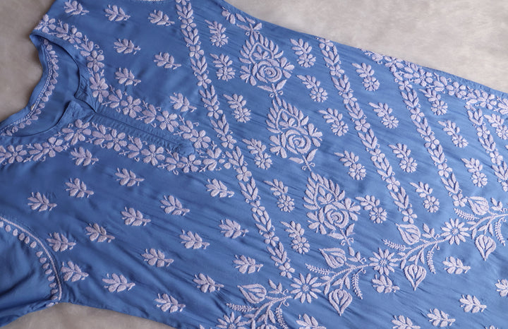 Mahnoor Ice Blue Pure Modal set