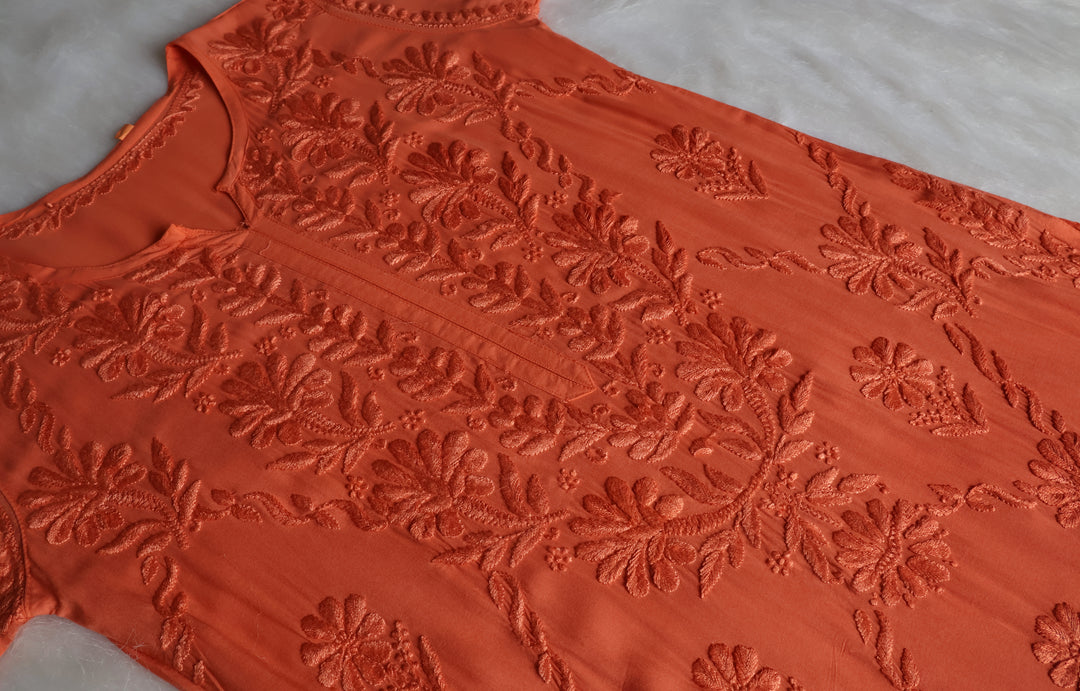 Alanah Saffron Long Modal Kurta