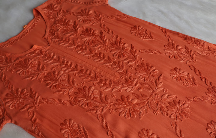 Alanah Saffron Long Modal Kurta