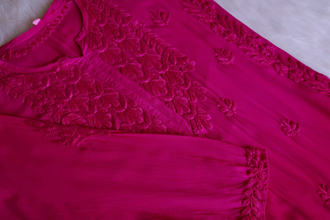 Duaa Deep Pink Modal Ombre Kurta Pant set