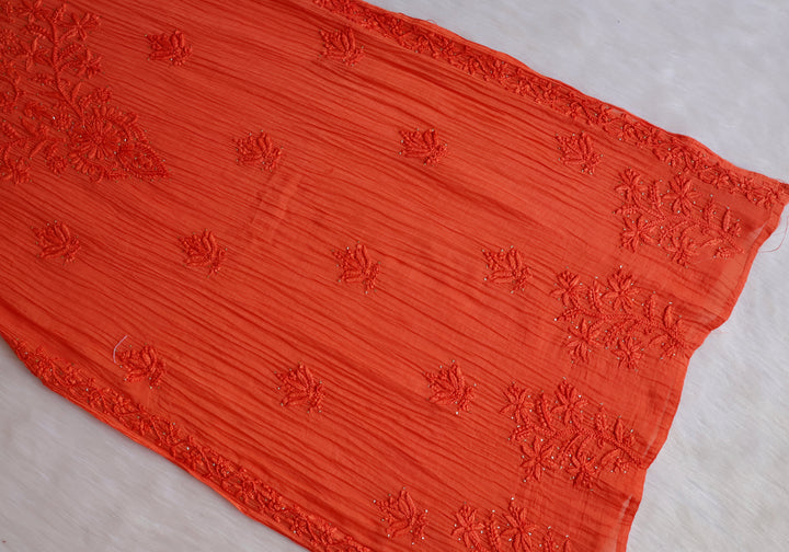 Naqsh Rust Pure Chanderi Mulmul Set