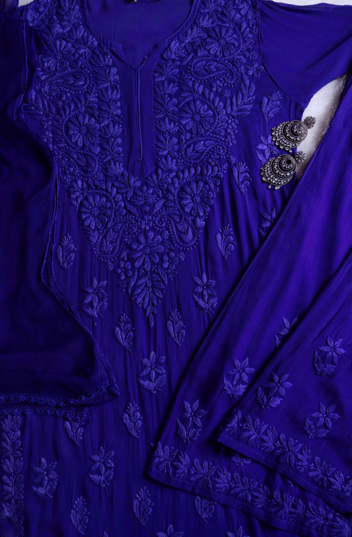 Zimra Royal Blue Viscose 3 Piece Set
