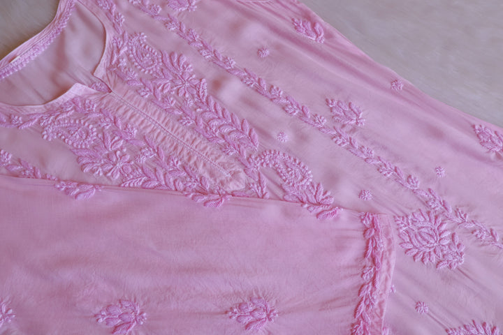 Haania Baby Pink Pure Muslin Kurta