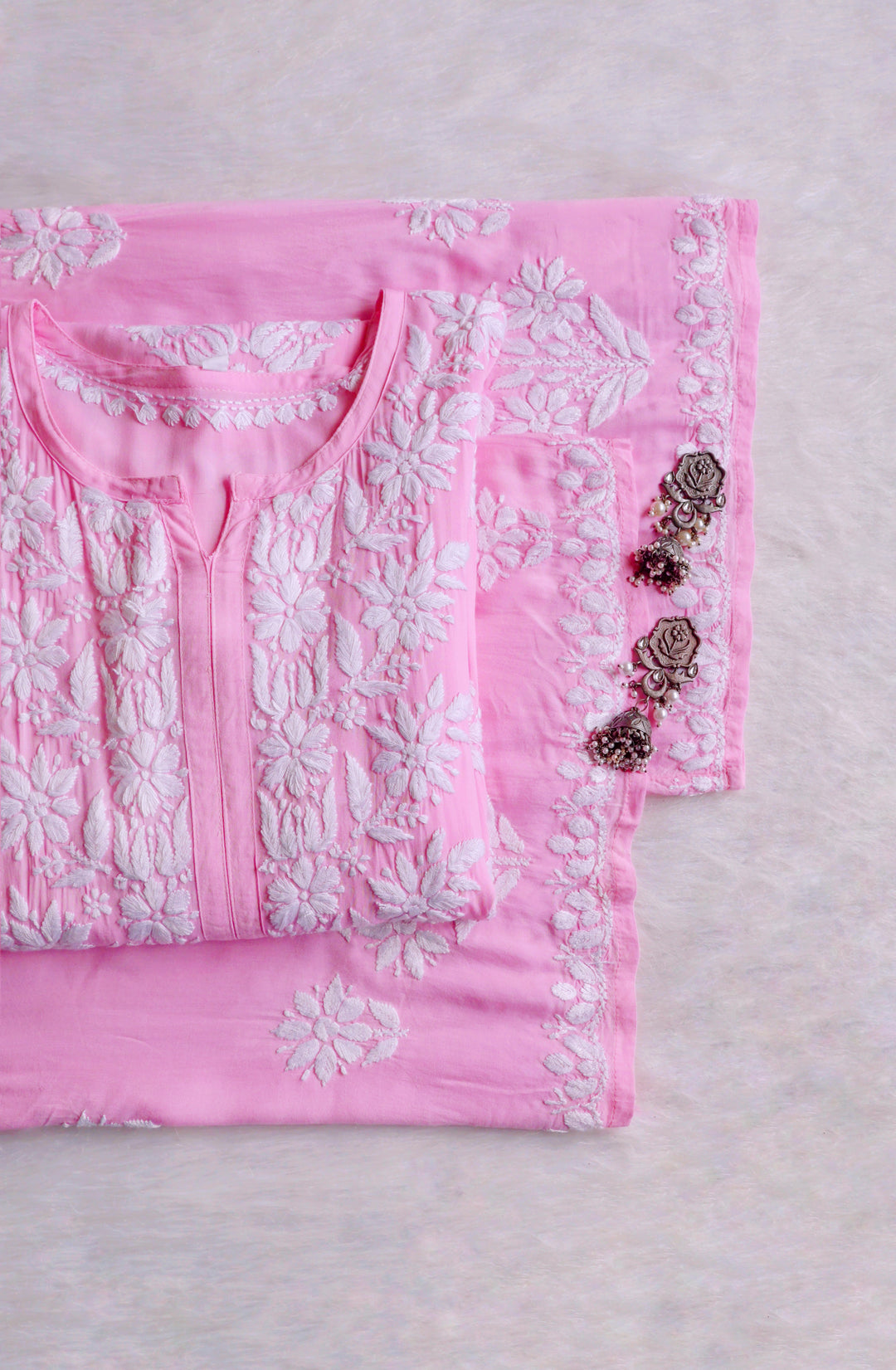 Zahrah Baby Pink Pure Modal set
