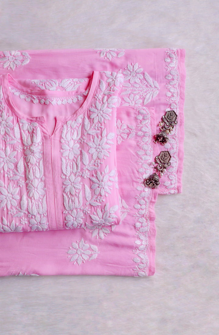 Zahrah Baby Pink Pure Modal set