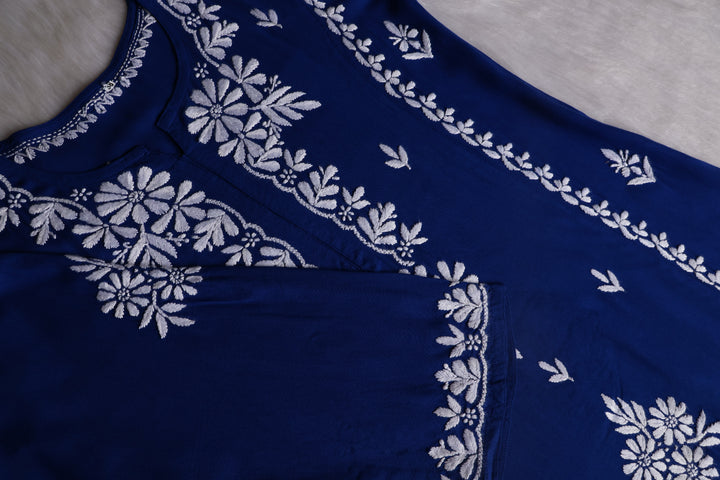 Zainab Royal Blue Long Rayon kurta