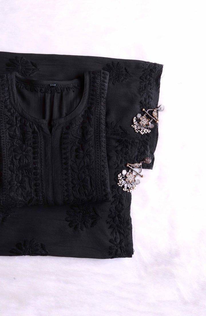 Duaa Black Modal Kurta Pant set