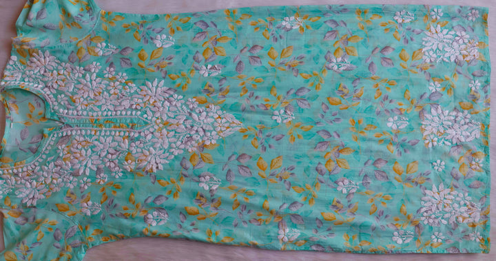 Ayra Mint Green Pure Mulmul set