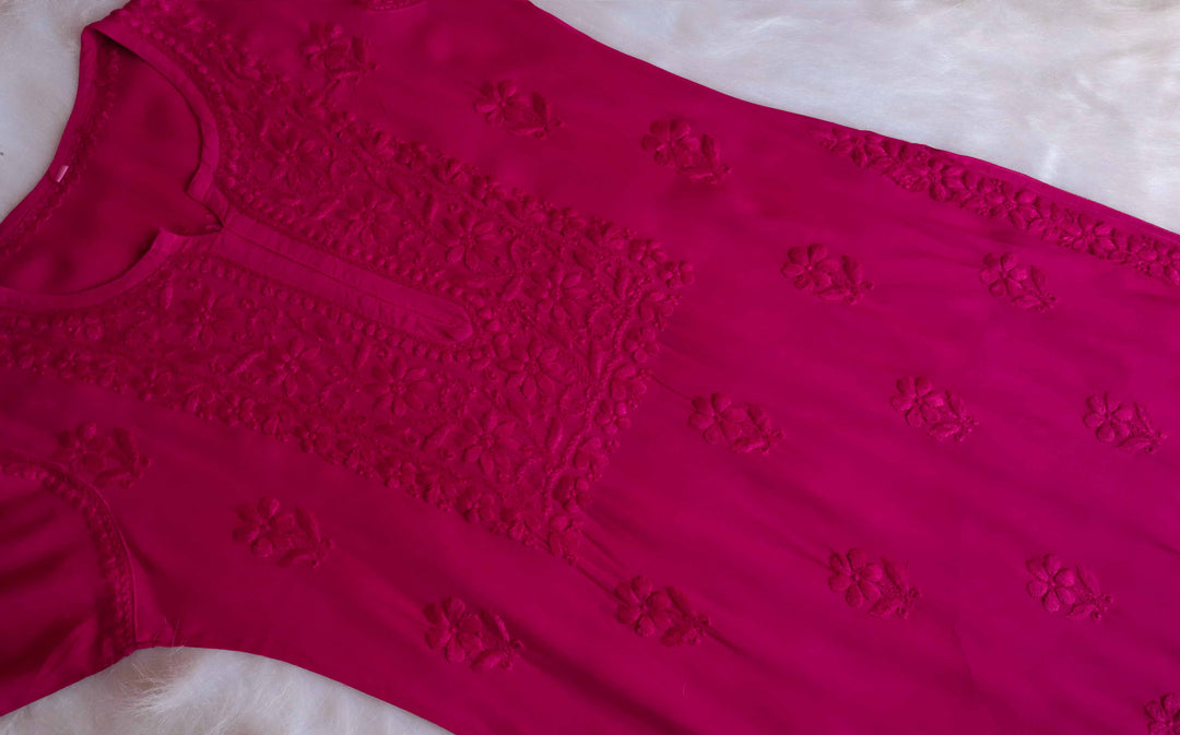 Aayat Deep Pink Rayon Kurta Pant set