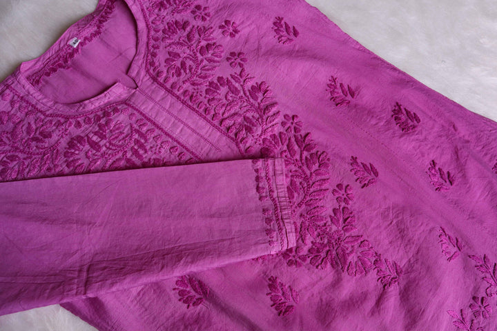 Layla Burgundy Short Chanderi Kurta