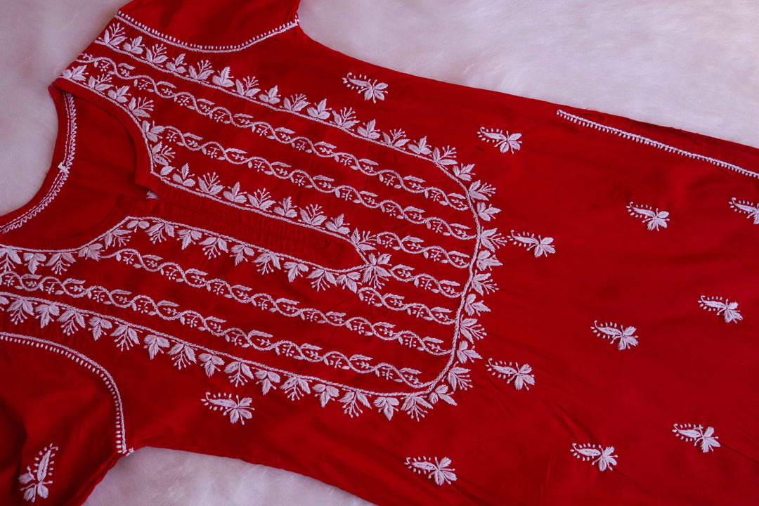 Maira Red Cotton Kurta