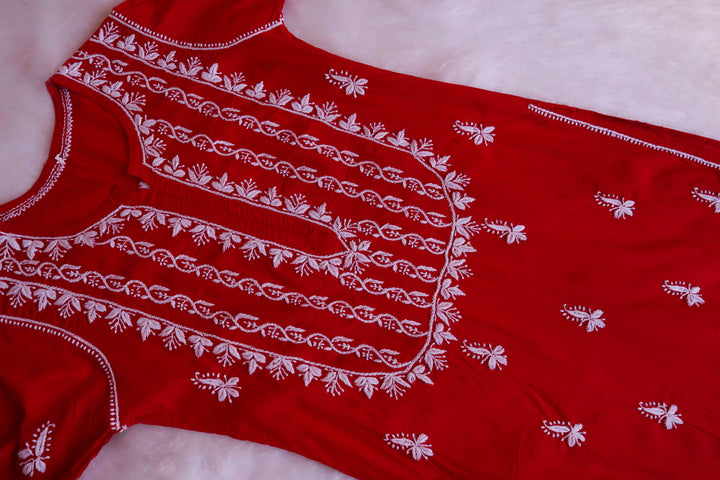 Maira Red Cotton Kurta