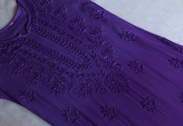 Alfiya Purple Long Ombre Rayon Kurta
