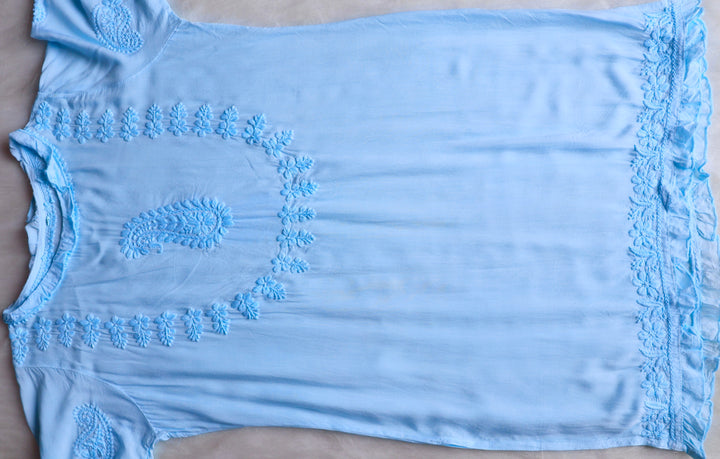Zamda Afghani Ice Blue Pure Modal Set