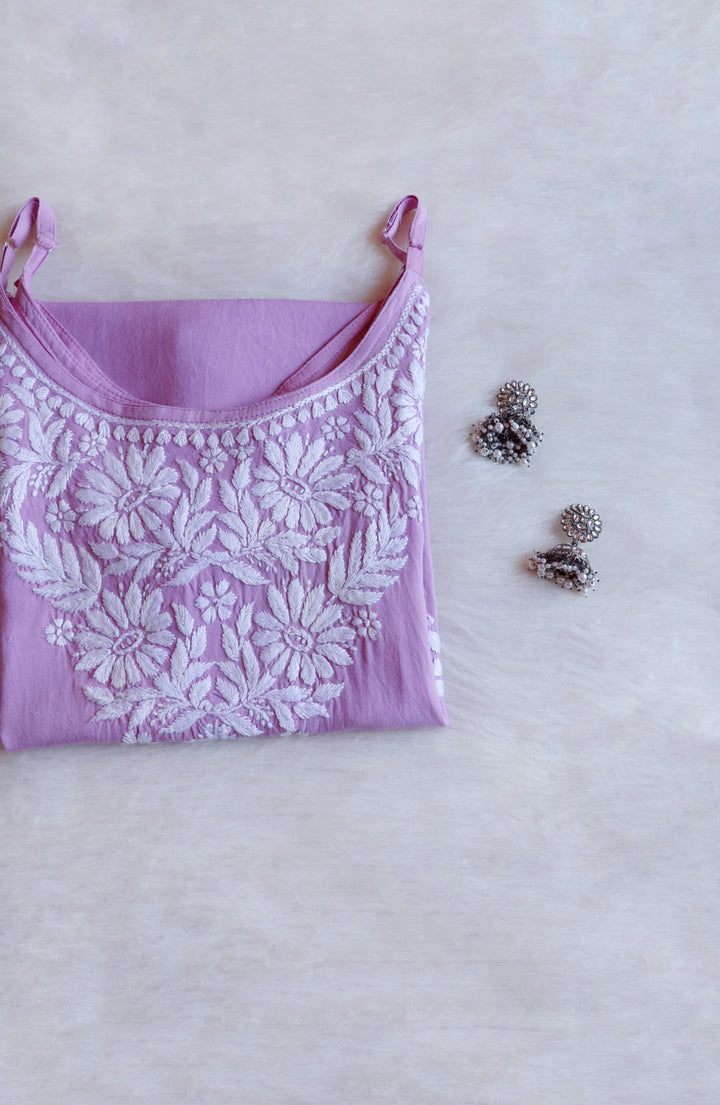 Farhaa Lavender Short Sleeveless Kurta