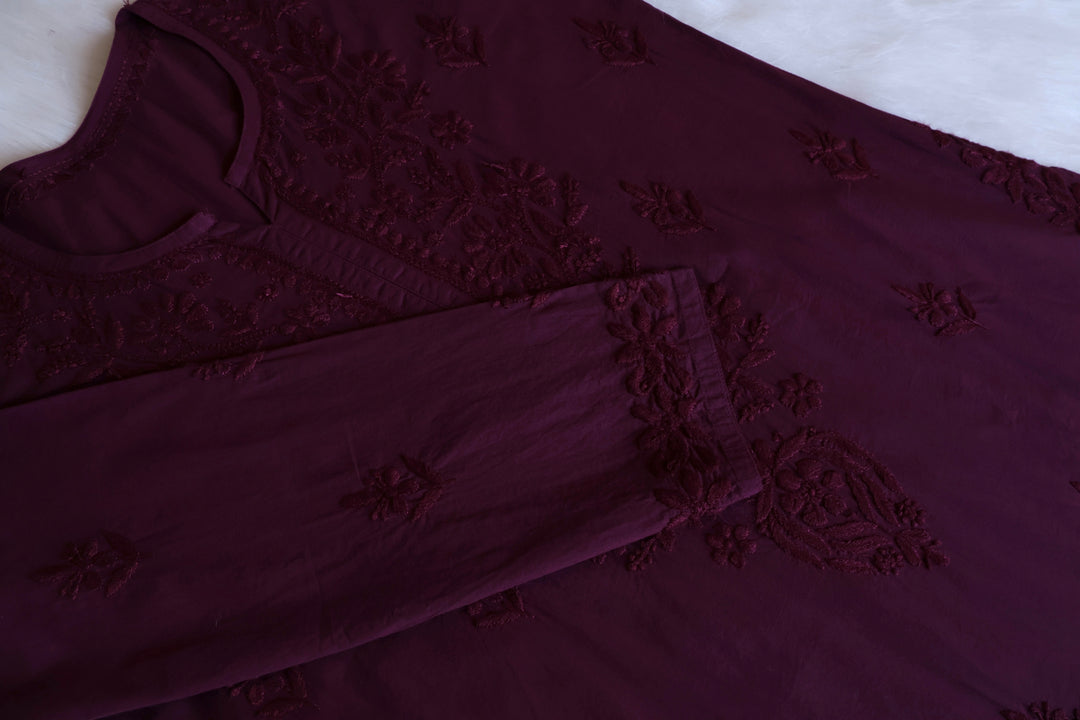Anahira Deep Purple Cotton Kurta