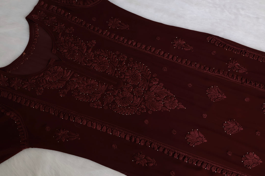 Heer Chocolate Brown Viscose Georgette kurta