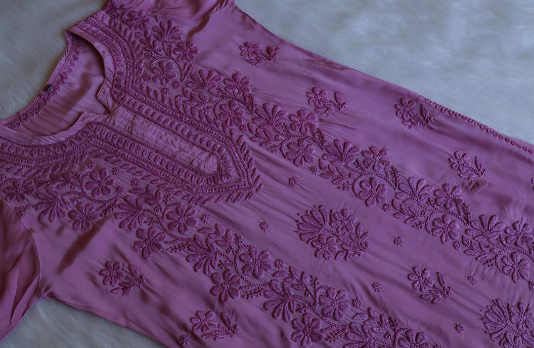 Haya Dusty Purple Pure Crepe Kurta
