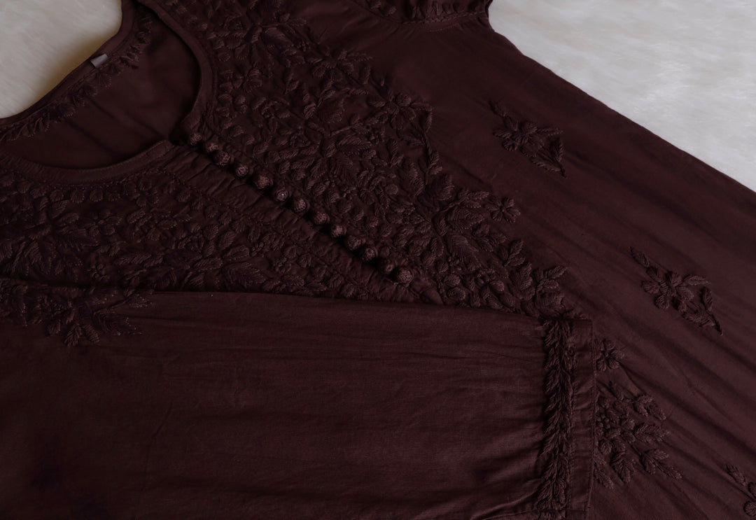 Aayat Chocolate Brown Cotton Kurta