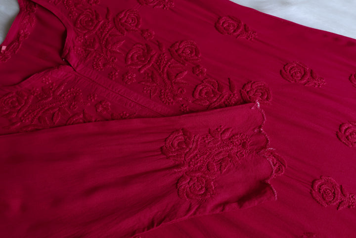Gul Deep Pink Scalloped Rayon set
