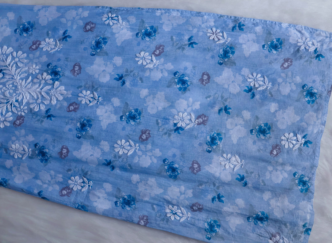 Maira Ice Blue Mulmul Long Kurta